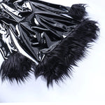 PU Leather Feathers Mini Bodycon Dress