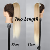 Synthetic Long Straight Wrap Around Clip-In Ponytail Hair Extension - Heat Resistant