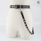 Unisex Adjustable Punk Chain Belt – Faux Leather