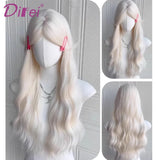 White Gold Water Ripple Synthetic Wig – Gothic Dark Fairy Tale Style