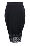 Formal High-Waist Lace Bandage Bodycon Midi Skirt – Elegant Pencil Silhouette