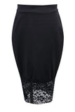 Formal High-Waist Lace Bandage Bodycon Midi Skirt – Elegant Pencil Silhouette