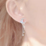 Gothic Irregular Moonstone Star Earrings – Trendy Asymmetrical Design