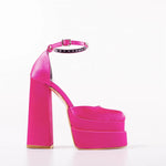 Step up Your Style with Women's Retro Chunky Heels Sandals Platform Pumps