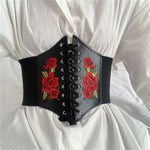 PU Leather Corset Wide Belt - Slimming Body Waistband for Women