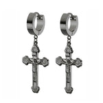 Stainless Steel Cross Skull Star Scorpion Tassel Chain Stud Earrings