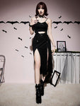 Goth Dark Grunge Bandage High Split Sexy Maxi Skirt - Alt Style Clothing