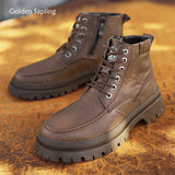 Fur-Lined Leather Combat Boots - Lace-Up for Ultimate Comfort and Protection