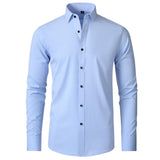 Elastic force non-iron long-sleeved business casual shirt - Alt Style Clothing