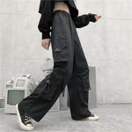 Punk-Style Casual Harem Pants with Functional Pocket Design