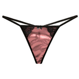 Glossy Satin Panties For Women Low Waist G String - Alt Style Clothing