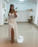 Long Off the Shoulder High Split Cocktail Gown - Alt Style Clothing