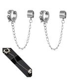 Stainless Steel Skull Drop Gothic Jewelry Pendant Cool Eardrop Earrings