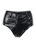 High waist PU Leather Mini Shorts for Women