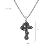 Gothic Skull Cross Pendant Necklace - Stainless Steel Unisex Viking Style