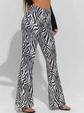 High-Waisted Zebra Print Wide Leg Pants - Perfect for Casual and Fashionable Wear