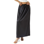 Solid Satin Silk Skirt High Waisted Long Skirt