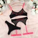 Contrast Color Lace Lingerie Set - Wire-Free, Sensual Seamless Underwear