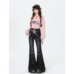 High-Waisted Black Grey Vintage Straight Jeans – Classic Loose Fit Wide-Leg Denim