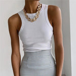 Backless Tank Top Solid Color - Alt Style Clothing