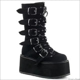 Gothic Punk Mid-Calf Platform Boots – Bold Style with Rivet Detailing