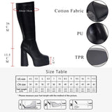 High Heel Thick Platform Knee High Boots - Alt Style Clothing