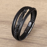 Classic Hand-Woven Leather Bracelet - Nordic Amulet Design