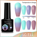 LILYCUTE Pink Purple Thermal Gel Nail Polish - 3 Colors Temperature Color Changing