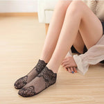 Leaves Lace Invisible Socks Thin Ladies Lace Boat Socks Hollow Non-slip