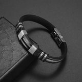 Classic Hand-Woven Leather Bracelet - Nordic Amulet Design