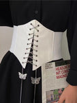 Pu Leather Slimming Gothic Clothing Underbust Cincher Belt - Alt Style Clothing