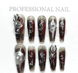 10pcs Handmade Y2K Goth Style Press-On Nails