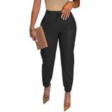 PU Elegant Office Casual Loose Harem Leather Pants