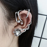 Gothic Spider Web Claw Zircon Ear Clip Earring – Elegant Punk Style