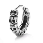 Punk Rock Skull Stainless Steel Hoop Earrings