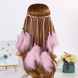 Boho Peacock Feather Adjustable Headdress - Women's Novelty Hair Band