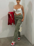 High Waist Straight Leg Cargo Pants - Casual Baggy Harajuku Style