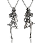 Silver Plated Captivity Bondage Goddess Pendant - Demon Girl Necklace