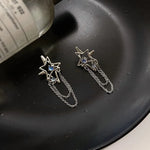 Gothic Irregular Moonstone Star Earrings – Trendy Asymmetrical Design