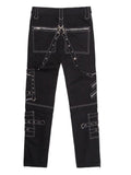 Gothic Style Rock and Roll Show Pants - Featuring Slim Metal Splic Pencil Design for a Sleek and Edgy Look - Alt Style Clothing