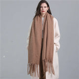 Thick Cashmere Pashmina Scarf with Tassels - Warm & Soft Shawl Wrap