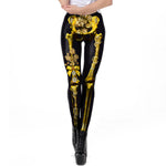 Gothic Print High-Waisted Fitness Leggings – Perfect for Workouts