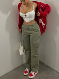 High Waist Straight Leg Cargo Pants - Casual Baggy Harajuku Style