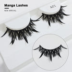 RED SIREN Wet Manga Lashes - Korean Makeup Fashion Long Thick Natural Fake Eyelashes