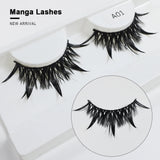 RED SIREN Wet Manga Lashes - Korean Makeup Fashion Long Thick Natural Fake Eyelashes