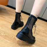 Chunky Gothic Ankle Boots for Women with Platform Wedges and Demonias Shoes