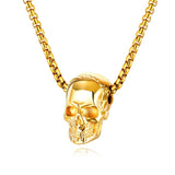 Edgy Stainless Steel 3D Skull Pendant Necklace for Punk Lovers