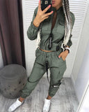 Stay Comfortably Cool with Our Long Sleeve Zipper Pants Streetwear Track Suit Casual - Alt Style Clothing