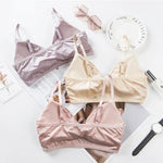 Adjustable Satin Triangle Cup Bra | Beautiful Back Design with Padded Support