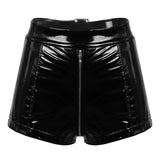 Adjustable Buckle Zipper Crotch Rave Booty Shorts